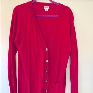Mossimo Red Cardigan Sweater L